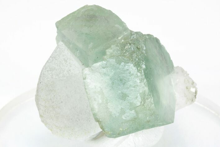 Green, Cubic Fluorite Crystals on Quartz - Inner Mongolia #216766